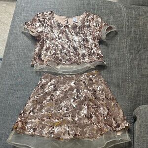 Shimmering Sequin Kids Dance Costume Set
